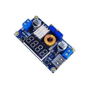 ماژول كاهنده ولتاژ 5 آمپر مدل XL4015 با نمایشگر و تنظیم جریان و خروجی USB