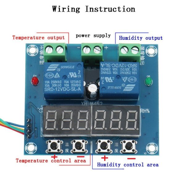 ماژول کنترلر دما و رطوبت دیجیتال مدل XH-M452