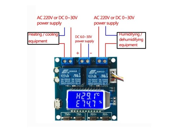 ماژول کنترلر دما و رطوبت دیجیتال مدل XY-TR01