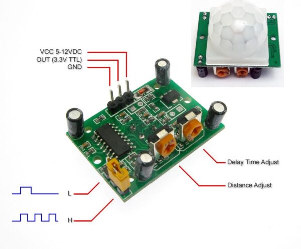 ماژول سنسور تشخیص حرکت مادون قرمز مدل HC-SR501