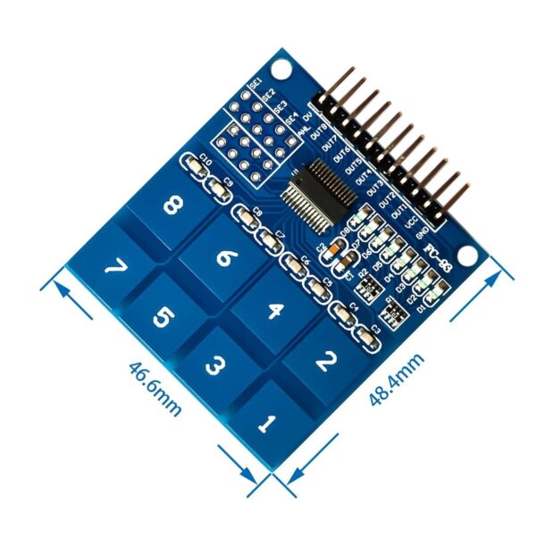 ماژول صفحه کلید تاچ خازنی 8 تایی مدل TTP226