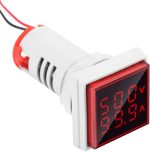 ولت متر و آمپرمتر چراغ سیگنالی 500VAC-100A قرمز مربعی مدل AD16-22FVA - تصویر 3