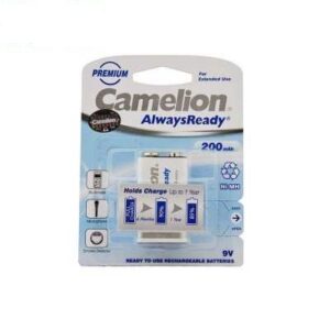 باتری کتابی شارژی 9 ولت 200 میلی آمپر مارک camelion