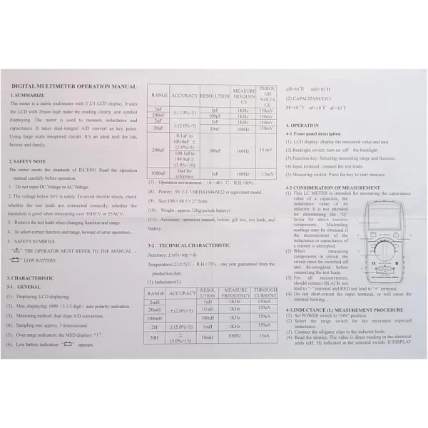 LC متر ویکتور مدل 6243