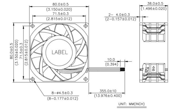 جت فن 12 ولت 8x8x3.8 سانتیمتر برند DELTA مدل PFC0812DE