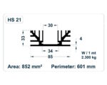 هیت سینک آلومینیومی 5x8.5 سانتی متر کد HS 21