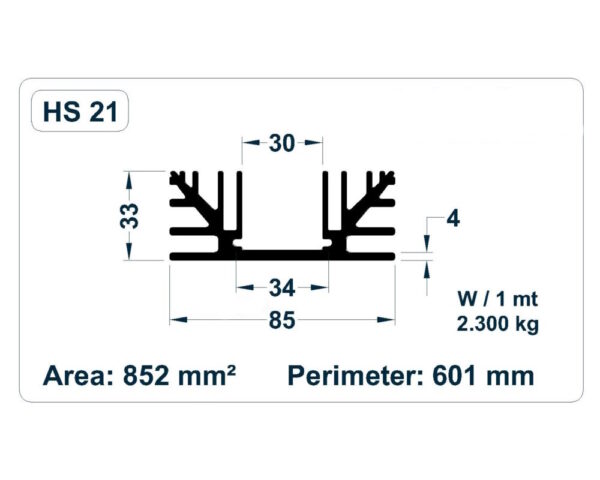 هیت سینک آلومینیومی 5x8.5 سانتی متر کد HS 21