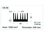 هیت سینک آلومینیومی 6.6x10 سانتی متر کد HS 89