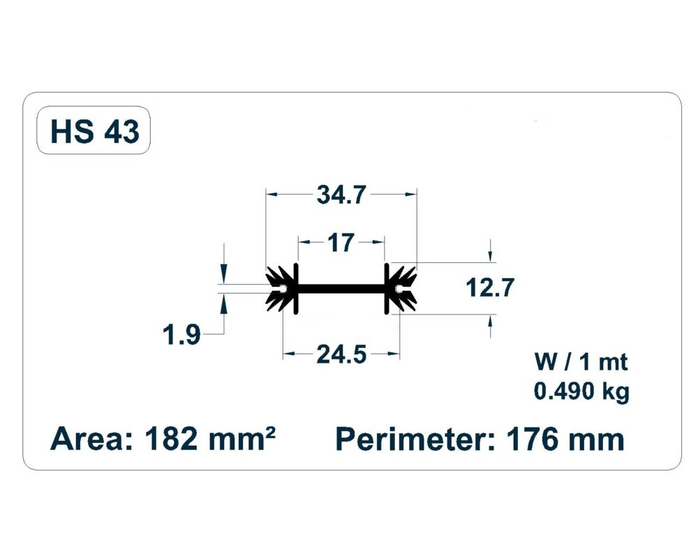هیت سینک پروانه ای آلومینیومی 3.47x4 سانتی متر کد HS 43