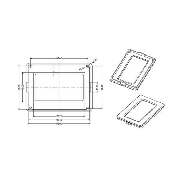 فریم پلاستیکی LCD سایز 74X40 میلی متر