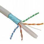 کابل شبکه 9 رشته مفتولی مسی شیلد و فویل CAT6C4PRAWG23 خاکستری