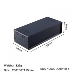 جعبه فلزی با پنل پلاستیکی سایز 280X80X115 میلی متر