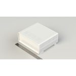 جعبه پلاستیکی رومیزی پایه دار ابعاد 210X230X86 میلی متر سفید