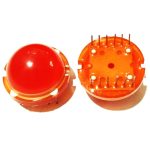 LED قرمز مات چشم قورباغه ای 12 پین قطر 23 میلی متر