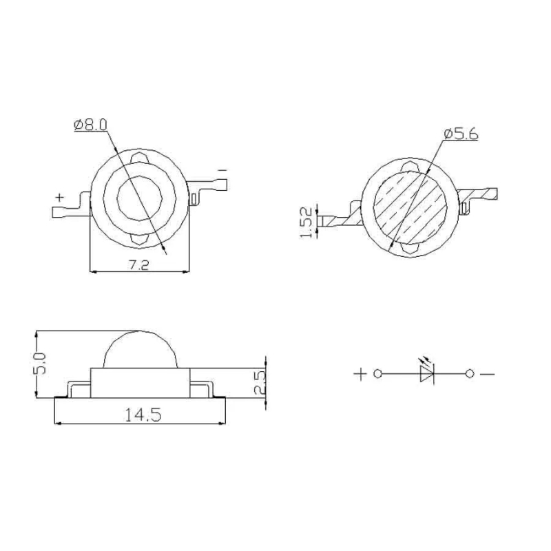 LED پاور 1 وات سبز اصلی