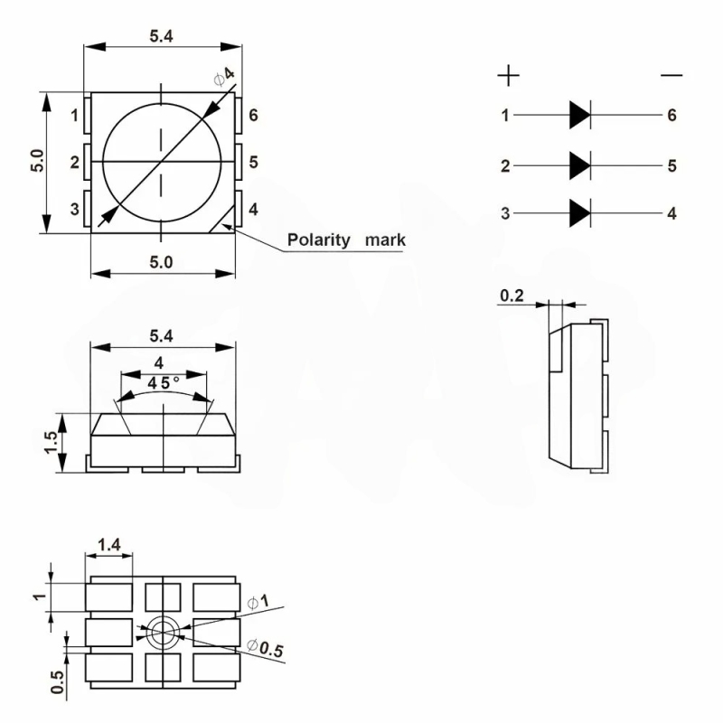 SMD LED سفید پکیج 5050