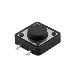 تک سوئیچ چهار پایه سایز 12X12X5 میلی متر پکیج SMD مشکی