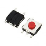 تک سوئیچ چهار پایه سایز 6.5X6.5X3.7 میلی متر پکیج SMD قرمز