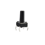 تک سوئیچ چهار پایه سایز 6X6X12 میلی متر پکیج DIP مشکی