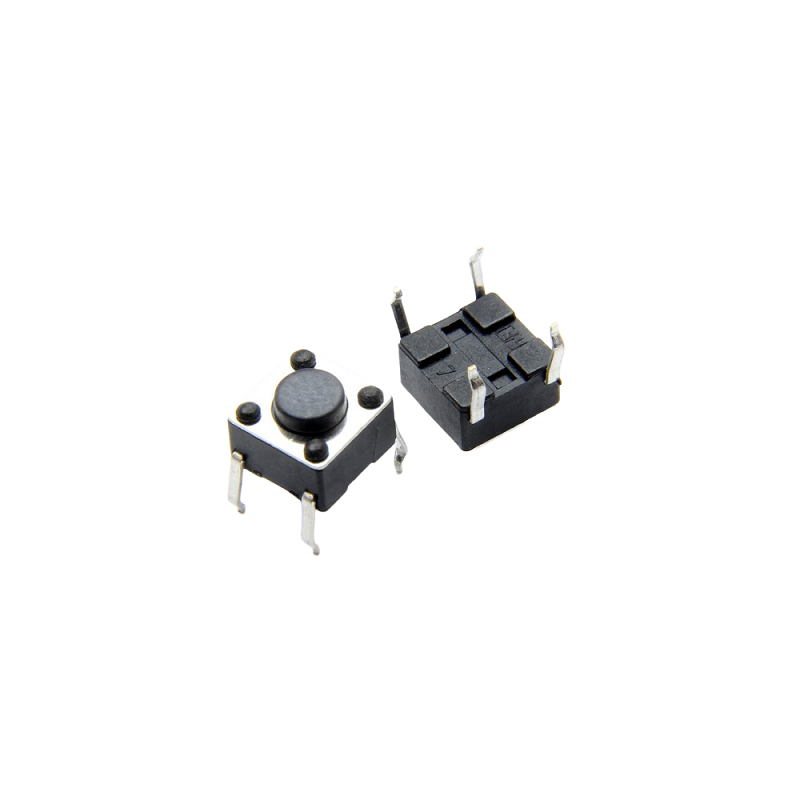 تک سوئیچ چهار پایه سایز 6X6X5 میلی متر پکیج DIP مشکی تک سوئیچ چهار پایه سایز 6X6X5 میلی متر پکیج DIP مشکی