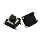تک سوئیچ چهار پایه سایز 6X6X5 میلی متر پکیج SMD مشکی