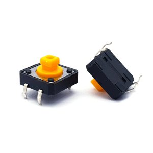 تک سوئیچ کله خور چهار پایه سایز 12X12X7.3 میلی متر پکیج DIP زرد