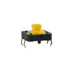 تک سوئیچ کله خور چهار پایه سایز 12X12X7.3 میلی متر پکیج DIP زرد