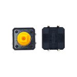 تک سوئیچ کله خور چهار پایه سایز 12X12X7.3 میلی متر پکیج DIP زرد