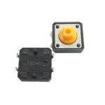تک سوئیچ کله خور چهار پایه سایز 12X12X7.3 میلی متر پکیج DIP زرد
