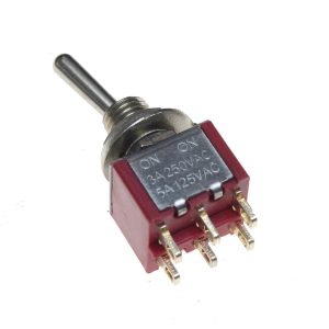 کلید کلنگی 2 حالته 6 پایه لحیمی قطر 6 میلی متر