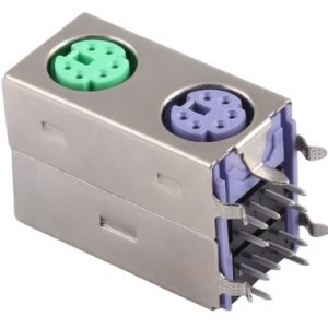 جک PS2 دوبل سبز-بنفش 6 پین مادگی روبردی رایت