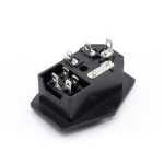 جک برق AC نری روپنلی به همراه جافیوزی و کلید چراغ دار نوع پیچ خور