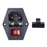 جک برق AC نری روپنلی به همراه جافیوزی و کلید چراغ دار نوع پیچ خور