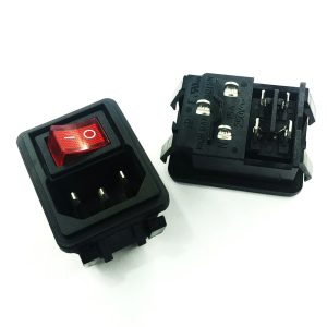 جک برق AC نری روپنلی به همراه کلید چراغ دار نوع خاری