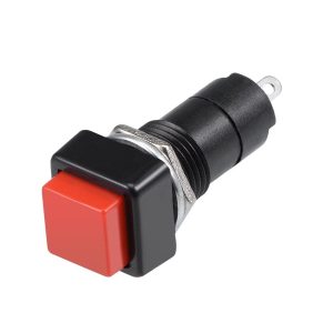 کلید فشاری مربعی بلند دو پایه قرمز SPST