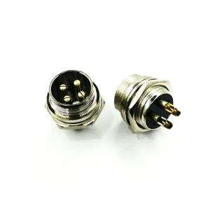 کانکتور فلزی نظامی 4 پین مدل GX16 (نری پنلی)