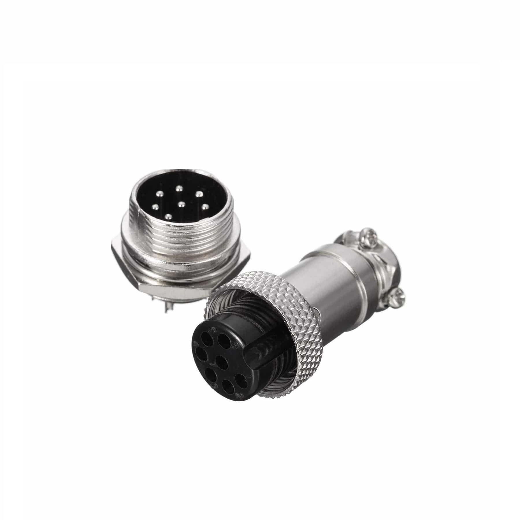 کانکتور فلزی نظامی 7 پین مدل GX16-1 کانکتور فلزی نظامی 7 پین مدل GX16