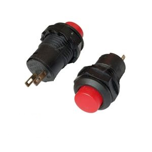 کلید فشاری گرد پلاستیکی قطر 12 میلی متر رنگ قرمز (معمولی)