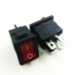 کلید راکر دو حالته متوسط 4 پایه چراغ دار قرمز