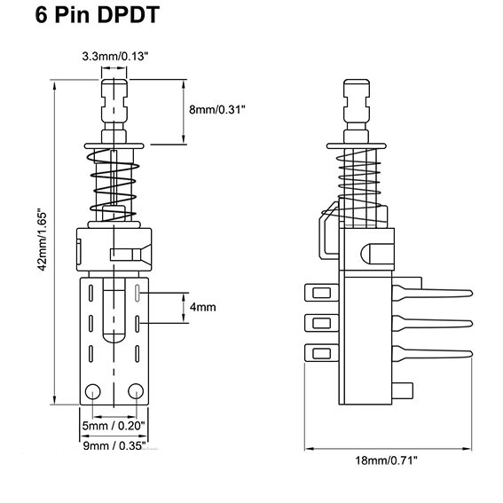 کلید واکی تاکی 6 پین سایز بزرگ