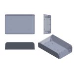 جعبه پلاستیکی دو تکه ابعاد 120X80X30 میلی متر مشکی