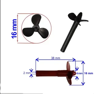ملخ قایقی 3 پره قطر 1.5 سانتی متر بلند