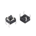 تک سوئیچ چهار پایه سایز 6X6X5.5 میلی متر پکیج DIP مشکی