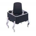 تک سوئیچ چهار پایه سایز 6X6X7 میلی متر پکیج DIP مشکی