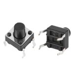 تک سوئیچ چهار پایه سایز 6X6X7 میلی متر پکیج DIP مشکی