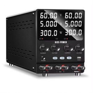 منبع تغذیه دوبل سوئیچینگ 60 ولت 5 آمپر NICE-POWER مدل SPS605-2KD