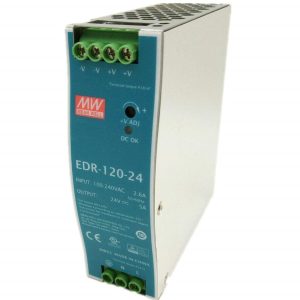 منبع تغذیه سوئیچینگ ریلی 24 ولت 5 آمپر مدل EDR-120-24 برند MEANWELL
