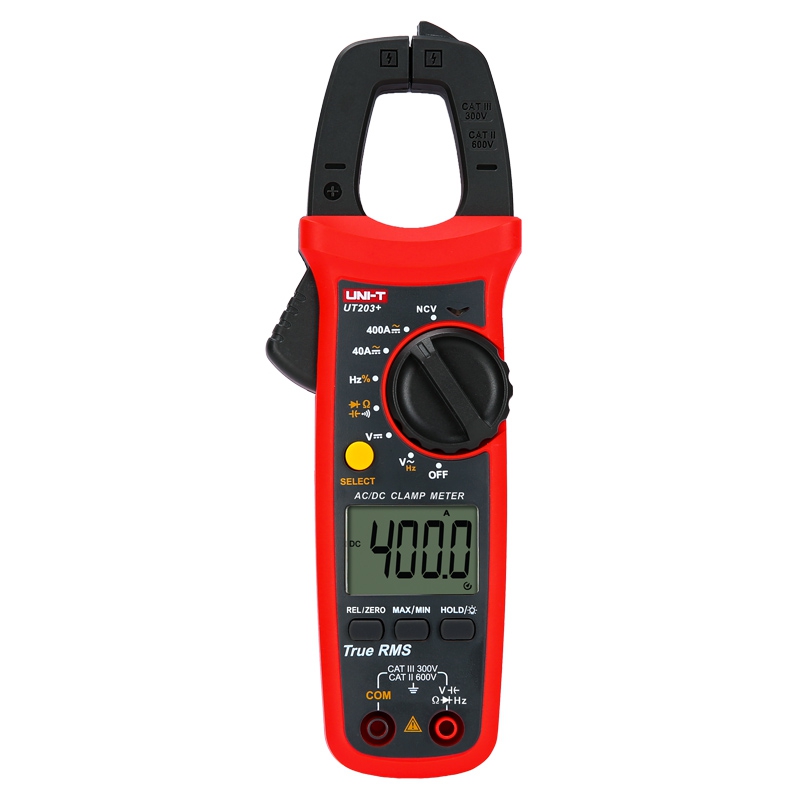 کلمپ متر دیجیتال 400 آمپر AC-DC برند یونیتی اصل مدل UNI-T UT203+-4 کلمپ متر دیجیتال 400 آمپر AC/DC برند یونیتی اصل مدل UNI-T UT203+