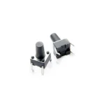 تک سوئیچ چهار پایه سایز 6X6X9.5 میلی متر پکیج DIP مشکی