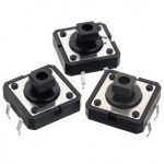 تک سوئیچ کله خور چهار پایه سایز 12X12X10 میلی متر پکیج DIP مشکی